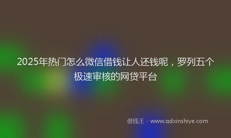 2025年热门怎么微信借钱让人还钱呢，罗列五个极速审核的网贷平台
