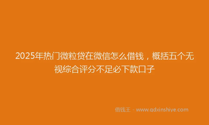 2025年热门微粒贷在微信怎么借钱，概括五个无视综合评分不足必下款口子