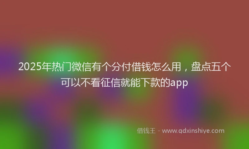 2025年热门微信有个分付借钱怎么用，盘点五个可以不看征信就能下款的app