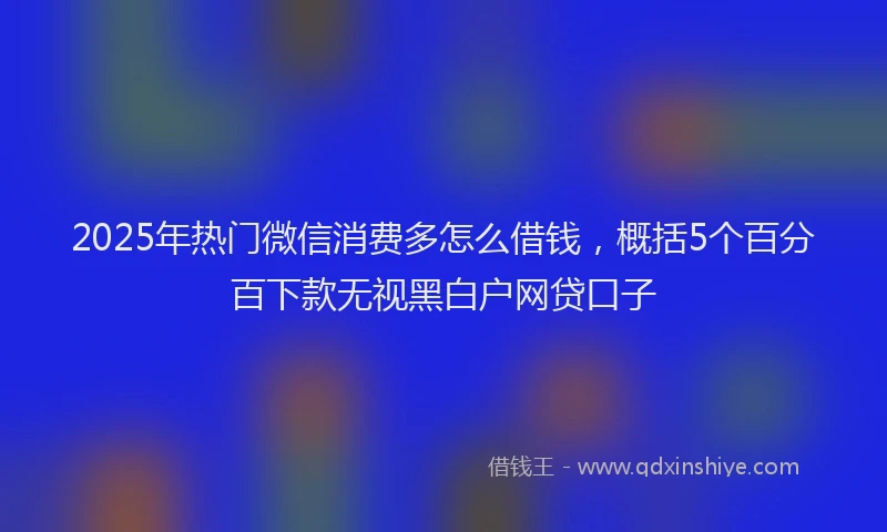 2025年热门微信消费多怎么借钱，概括5个百分百下款无视黑白户网贷口子
