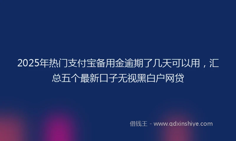 2025年热门支付宝备用金逾期了几天可以用，汇总五个最新口子无视黑白户网贷