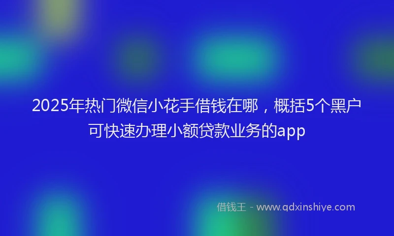 2025年热门微信小花手借钱在哪，概括5个黑户可快速办理小额贷款业务的app