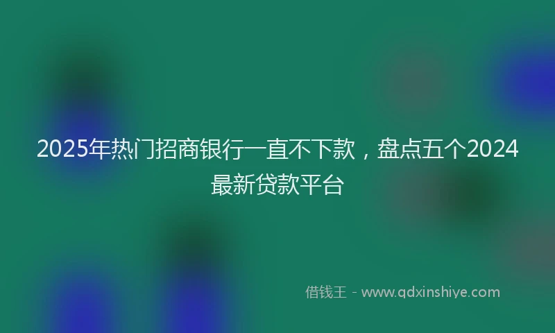 2025年热门招商银行一直不下款，盘点五个2024最新贷款平台