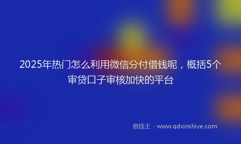 2025年热门怎么利用微信分付借钱呢，概括5个审贷口子审核加快的平台