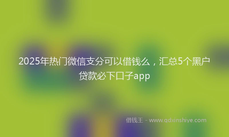 2025年热门微信支分可以借钱么，汇总5个黑户贷款必下口子app