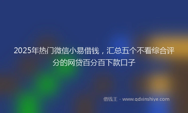 2025年热门微信小易借钱，汇总五个不看综合评分的网贷百分百下款口子