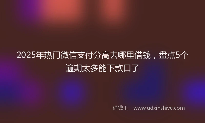 2025年热门微信支付分高去哪里借钱，盘点5个逾期太多能下款口子