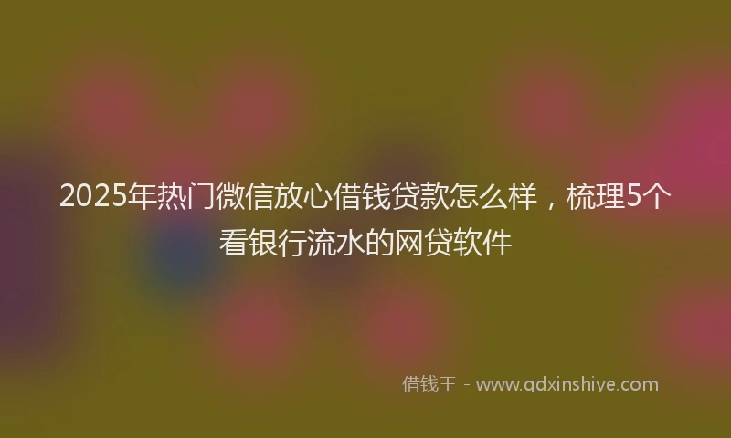2025年热门微信放心借钱贷款怎么样，梳理5个看银行流水的网贷软件
