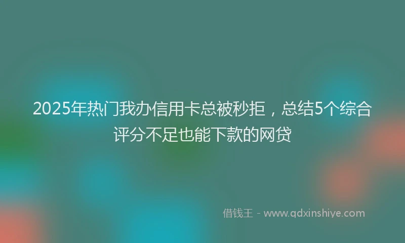 2025年热门我办信用卡总被秒拒，总结5个综合评分不足也能下款的网贷