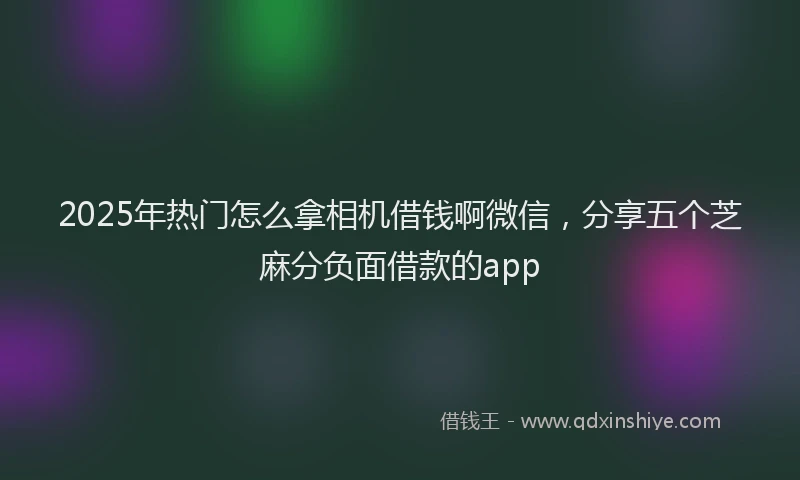 2025年热门怎么拿相机借钱啊微信，分享五个芝麻分负面借款的app