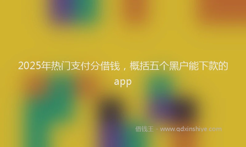 2025年热门支付分借钱，概括五个黑户能下款的app