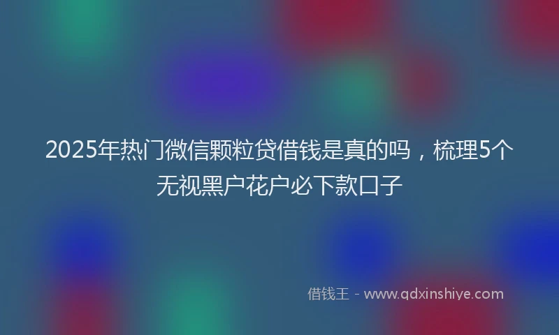 2025年热门微信颗粒贷借钱是真的吗，梳理5个无视黑户花户必下款口子