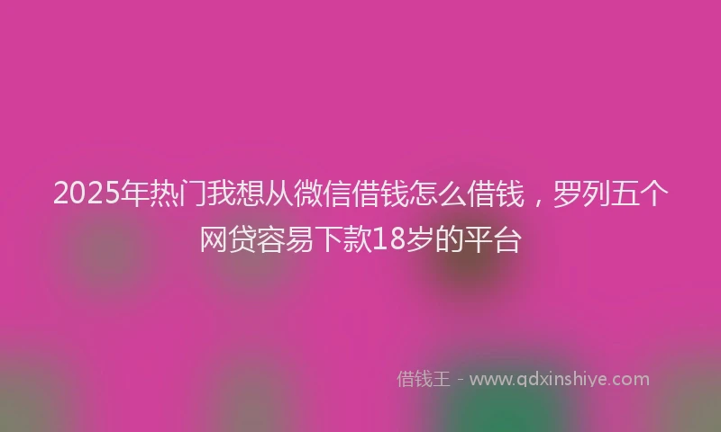 2025年热门我想从微信借钱怎么借钱，罗列五个网贷容易下款18岁的平台