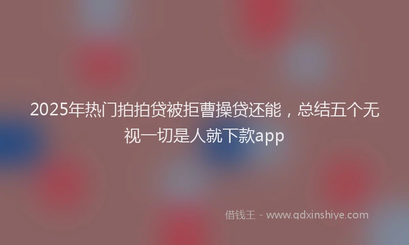 2025年热门拍拍贷被拒曹操贷还能，总结五个无视一切是人就下款app