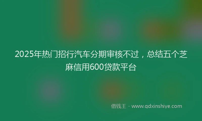 2025年热门招行汽车分期审核不过，总结五个芝麻信用600贷款平台