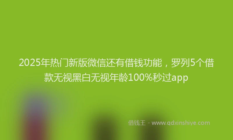 2025年热门新版微信还有借钱功能，罗列5个借款无视黑白无视年龄100%秒过app