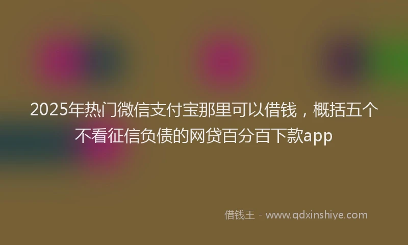 2025年热门微信支付宝那里可以借钱，概括五个不看征信负债的网贷百分百下款app