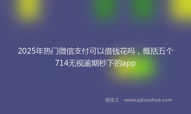 2025年热门微信支付可以借钱花吗，概括五个714无视逾期秒下的app