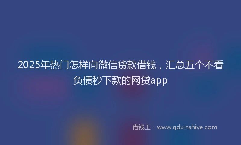 2025年热门怎样向微信货款借钱，汇总五个不看负债秒下款的网贷app