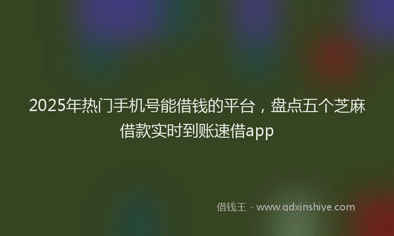 2025年热门手机号能借钱的平台，盘点五个芝麻借款实时到账速借app
