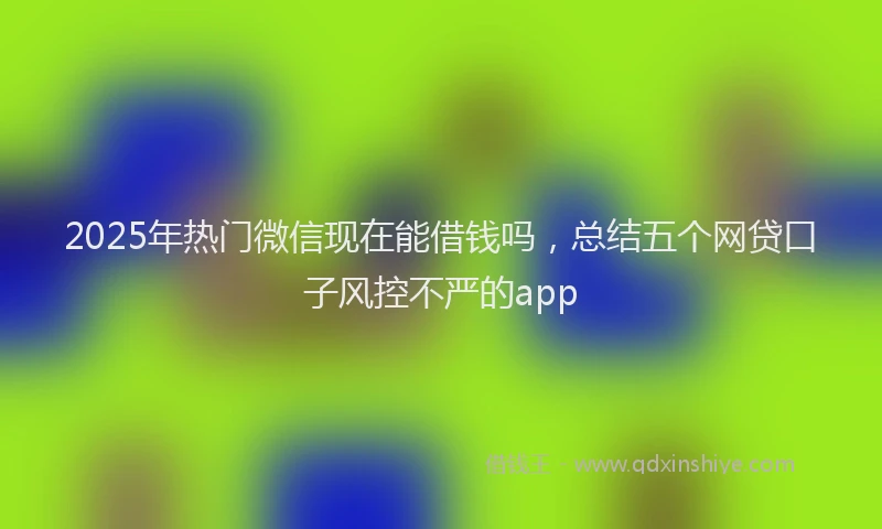 2025年热门微信现在能借钱吗，总结五个网贷口子风控不严的app
