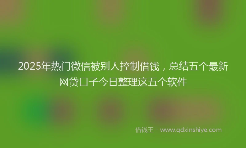 2025年热门微信被别人控制借钱，总结五个最新网贷口子今日整理这五个软件