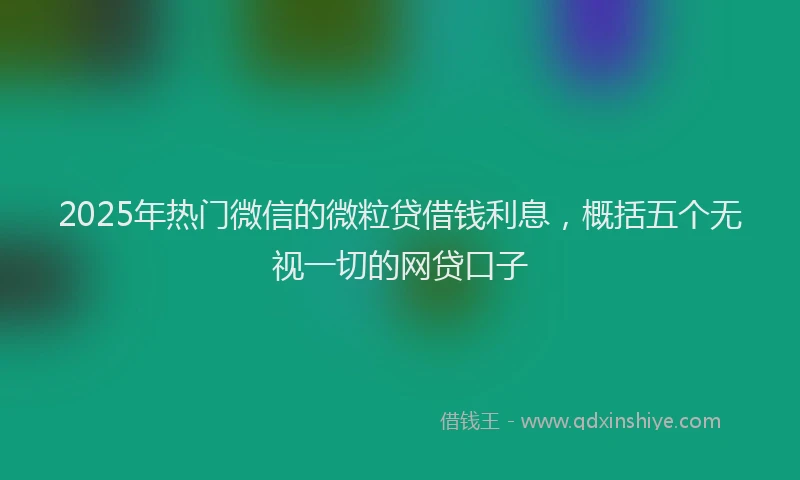 2025年热门微信的微粒贷借钱利息，概括五个无视一切的网贷口子