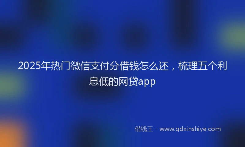 2025年热门微信支付分借钱怎么还，梳理五个利息低的网贷app