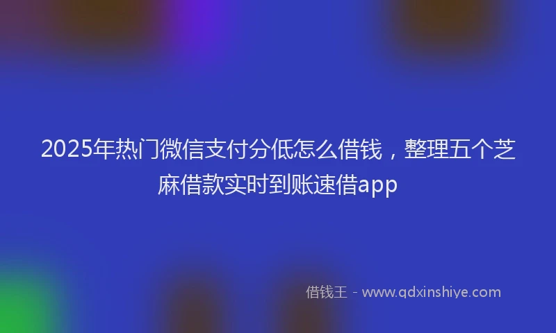 2025年热门微信支付分低怎么借钱，整理五个芝麻借款实时到账速借app