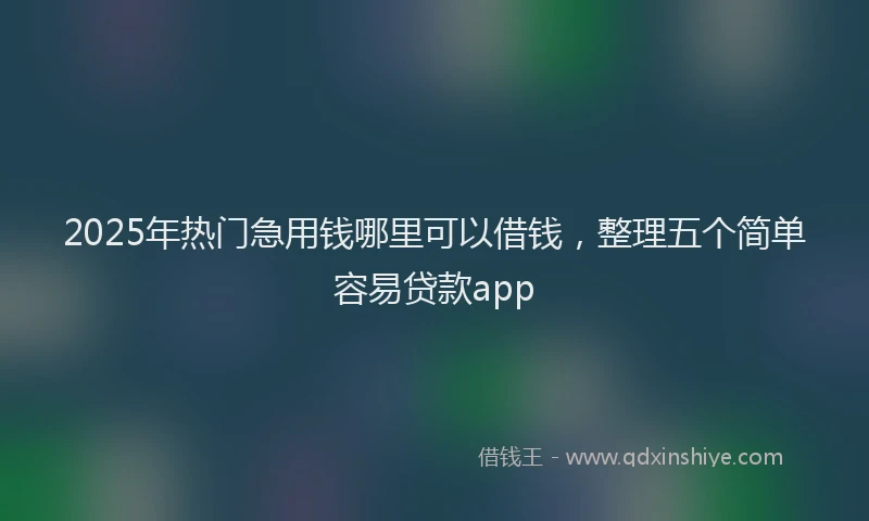 2025年热门急用钱哪里可以借钱，整理五个简单容易贷款app