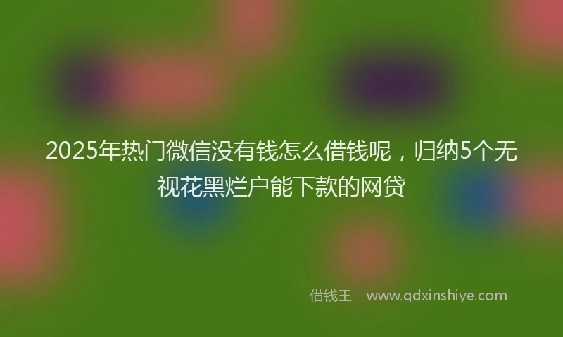 2025年热门微信没有钱怎么借钱呢，归纳5个无视花黑烂户能下款的网贷