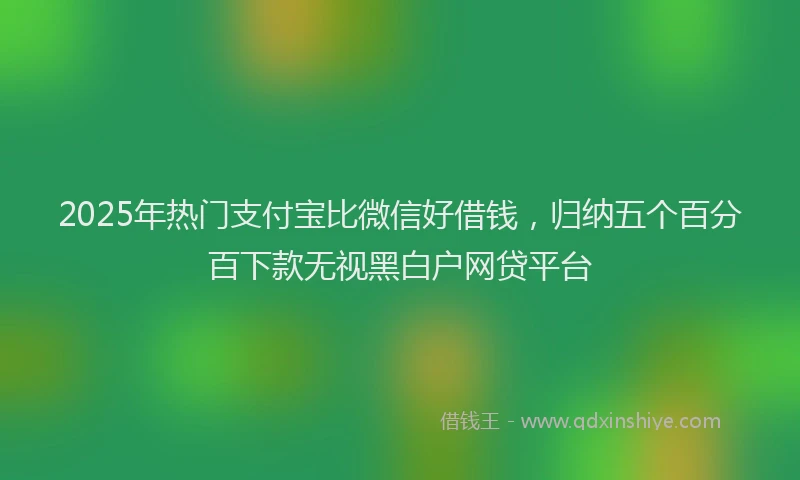 2025年热门支付宝比微信好借钱，归纳五个百分百下款无视黑白户网贷平台