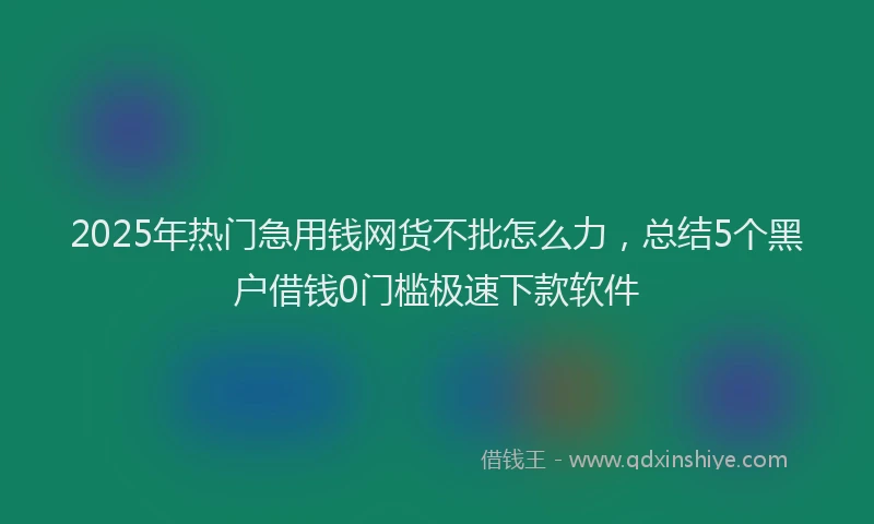 2025年热门急用钱网货不批怎么力，总结5个黑户借钱0门槛极速下款软件