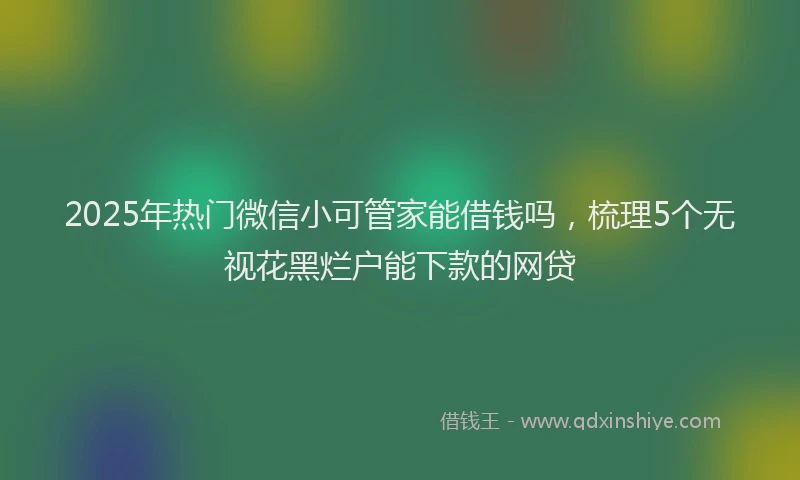 2025年热门微信小可管家能借钱吗，梳理5个无视花黑烂户能下款的网贷