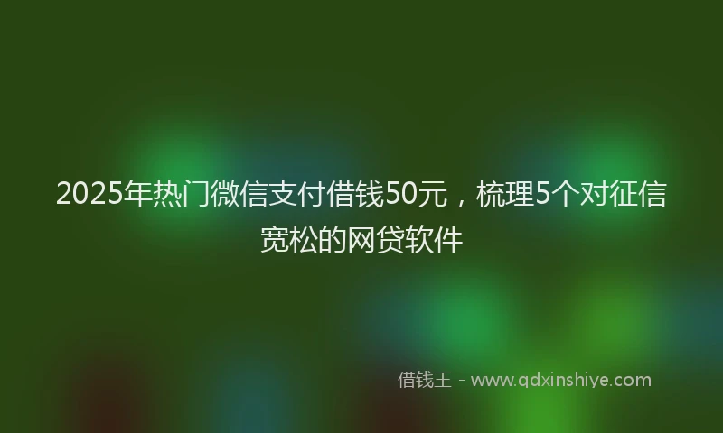 2025年热门微信支付借钱50元，梳理5个对征信宽松的网贷软件