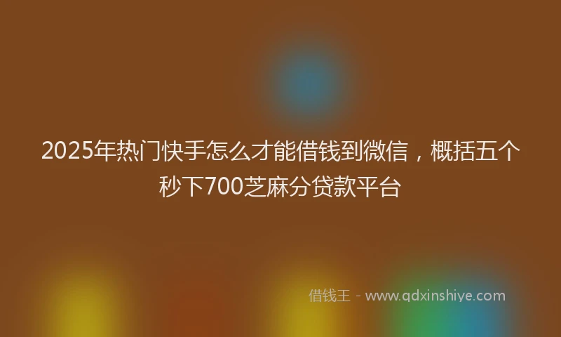 2025年热门快手怎么才能借钱到微信，概括五个秒下700芝麻分贷款平台