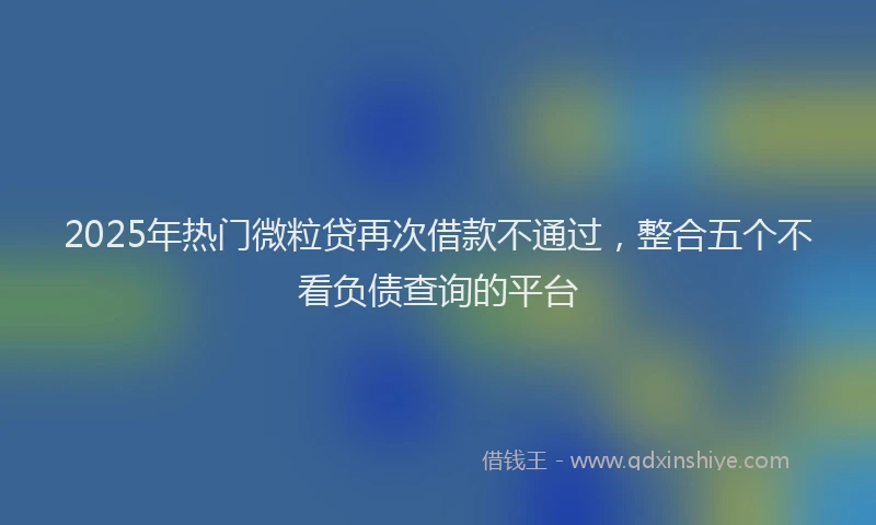 2025年热门微粒贷再次借款不通过，整合五个不看负债查询的平台