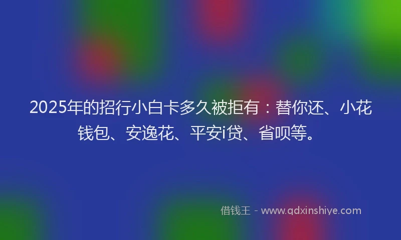 2025年的招行小白卡多久被拒有:替你还、小花钱包、安逸花、平安i贷、省呗等。