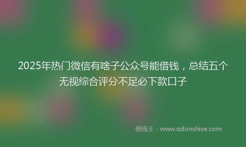 2025年热门微信有啥子公众号能借钱，总结五个无视综合评分不足必下款口子