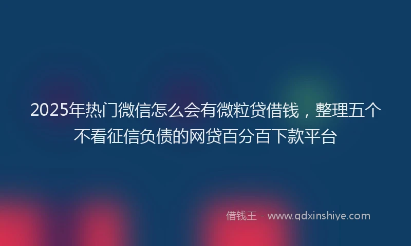 2025年热门微信怎么会有微粒贷借钱，整理五个不看征信负债的网贷百分百下款平台