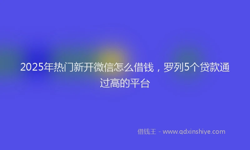 2025年热门新开微信怎么借钱，罗列5个贷款通过高的平台