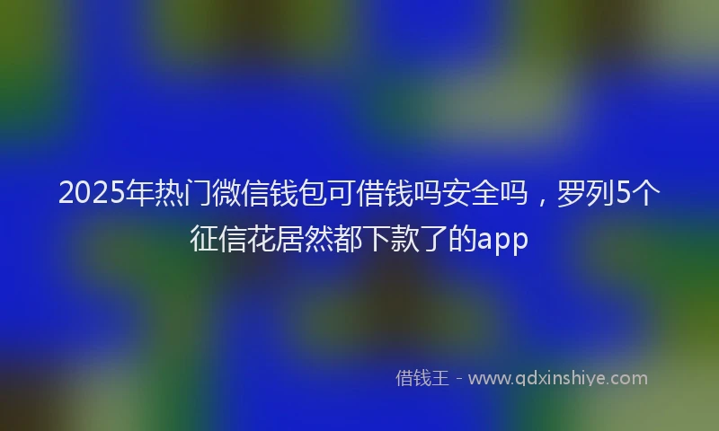 2025年热门微信钱包可借钱吗安全吗，罗列5个征信花居然都下款了的app