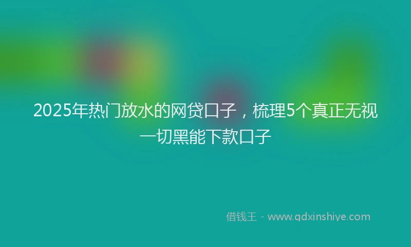 2025年热门放水的网贷口子，梳理5个真正无视一切黑能下款口子