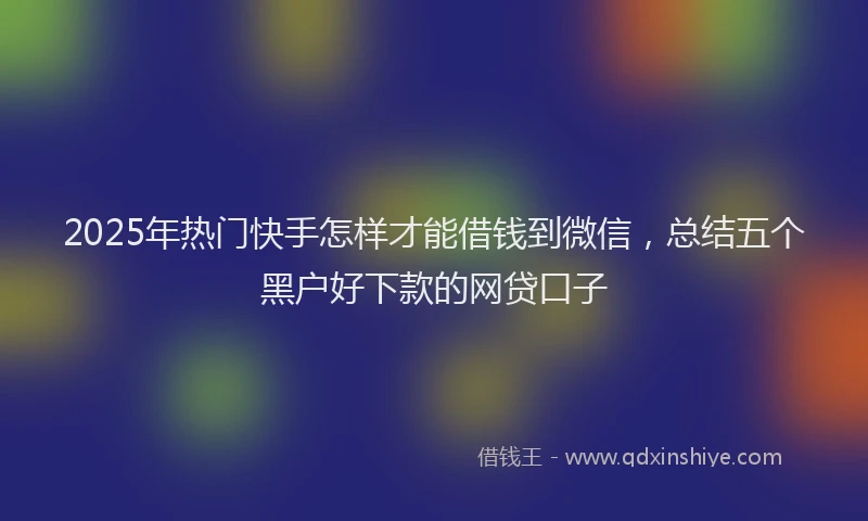 2025年热门快手怎样才能借钱到微信，总结五个黑户好下款的网贷口子