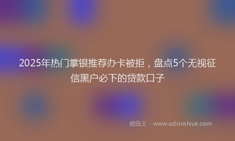 2025年热门掌银推荐办卡被拒，盘点5个无视征信黑户必下的贷款口子