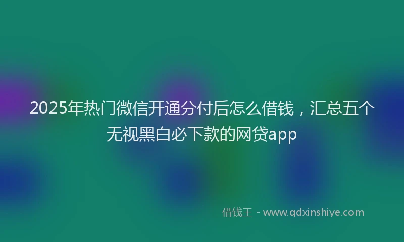 2025年热门微信开通分付后怎么借钱，汇总五个无视黑白必下款的网贷app