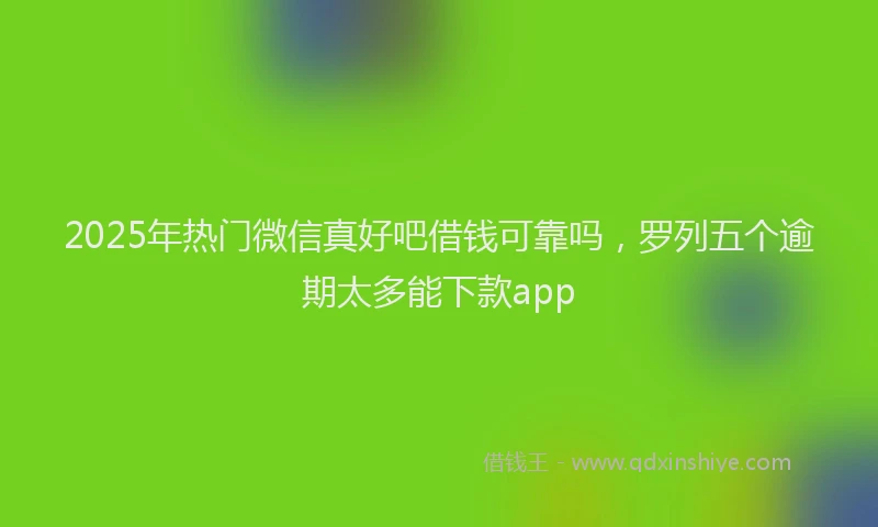 2025年热门微信真好吧借钱可靠吗，罗列五个逾期太多能下款app