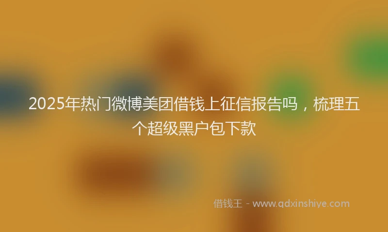 2025年热门微博美团借钱上征信报告吗，梳理五个超级黑户包下款
