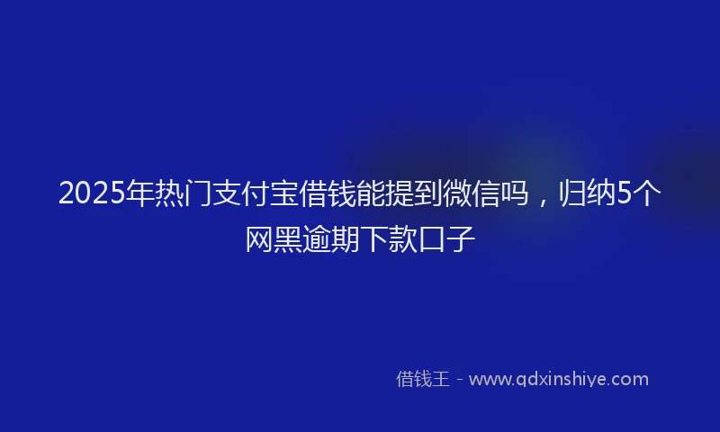 2025年热门支付宝借钱能提到微信吗，归纳5个网黑逾期下款口子
