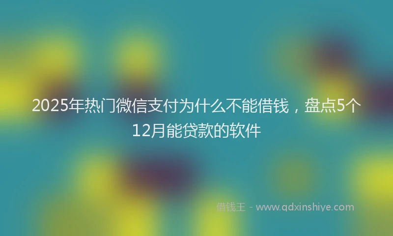 2025年热门微信支付为什么不能借钱，盘点5个12月能贷款的软件